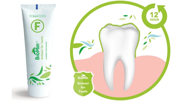 Biomin toothpaste protecting against acid erosion
